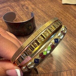 Gold and Multicolor Bangle Set